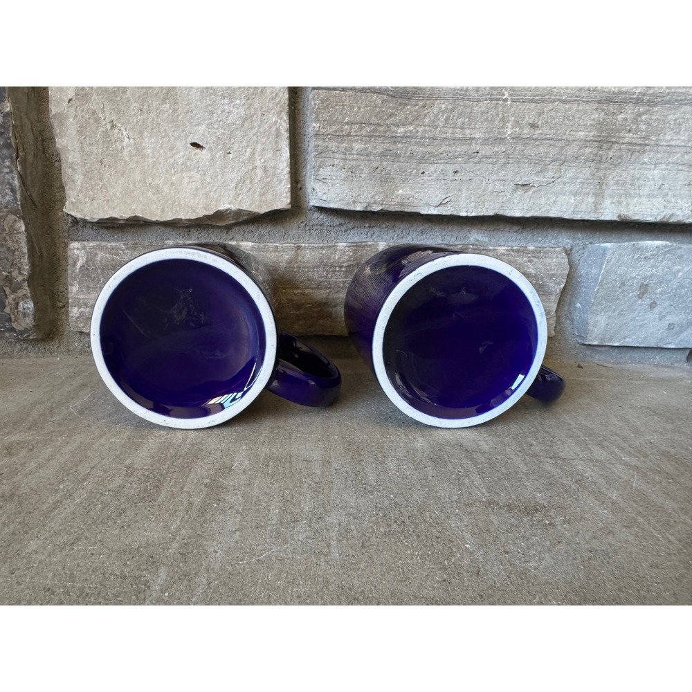 Vintage 1994 Alaska Coffee Mug Set 2 Cobalt Blue Gold Eagle Big Dipper ACE 90s - Picture 5 of 5